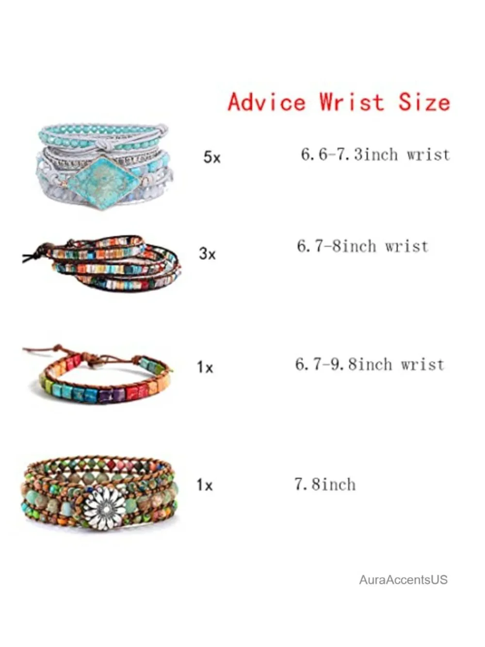 Boho Handmade Wrap Leather Tube Crystal Stone Bracelet for Women